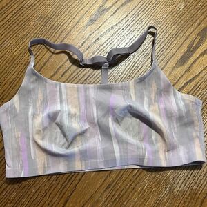 Auden Bralette‎ Wireless Bra Purple Gray Striped Comfort Lingerie Top Large